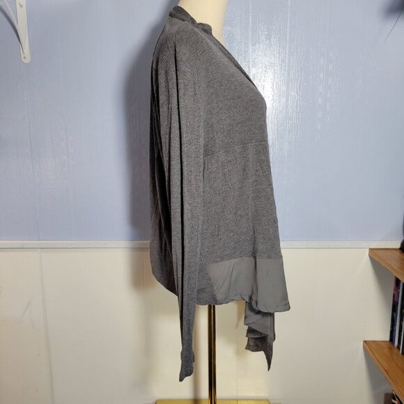 Attention Extra Large Slate Gray Lightweight Longsleeve Open Waterfall Cardigan - Picture 4 of 10